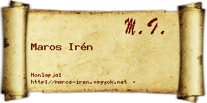 Maros Irén névjegykártya